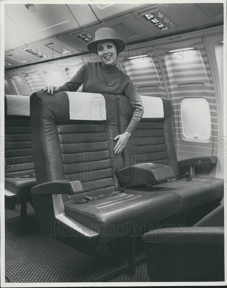 1976 Press Photo Interior of Boeing 727 plane - Historic Images