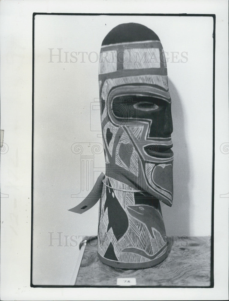 1978 Press Photo Artistic totem carving of possibe pre-Colombian origin - Historic Images