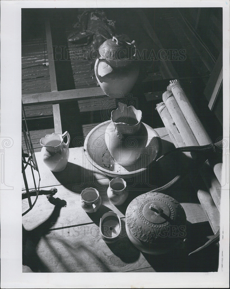 1958 Press Photo Antique Tea Set In St Petersburg Florida - Historic Images