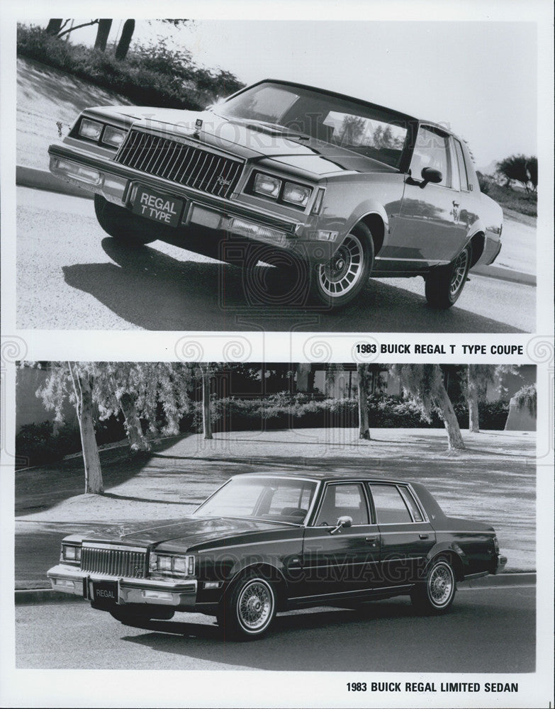 1982 Press Photo 1983Buick Regal T Coupe &amp; Regal Limited - Historic Images