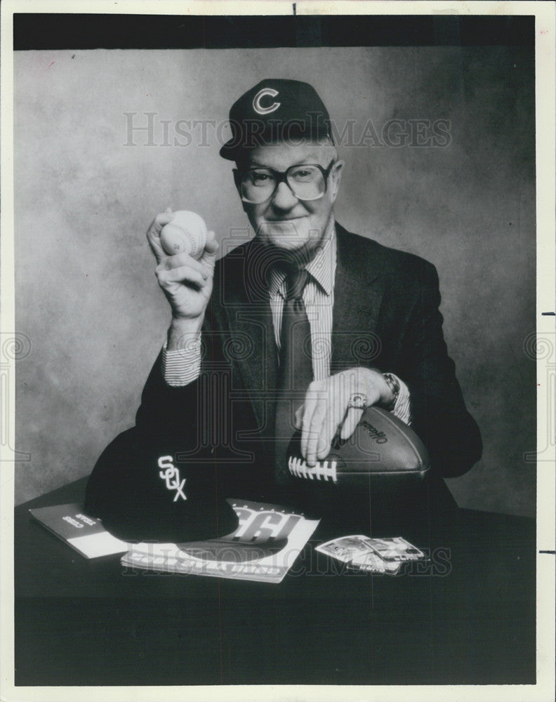 1986 Press Photo Jack Brickhouse,sports announcer - Historic Images