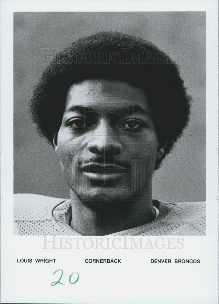 Press Photo Louis Wright ,Denver Broncos Cornerback - Historic Images