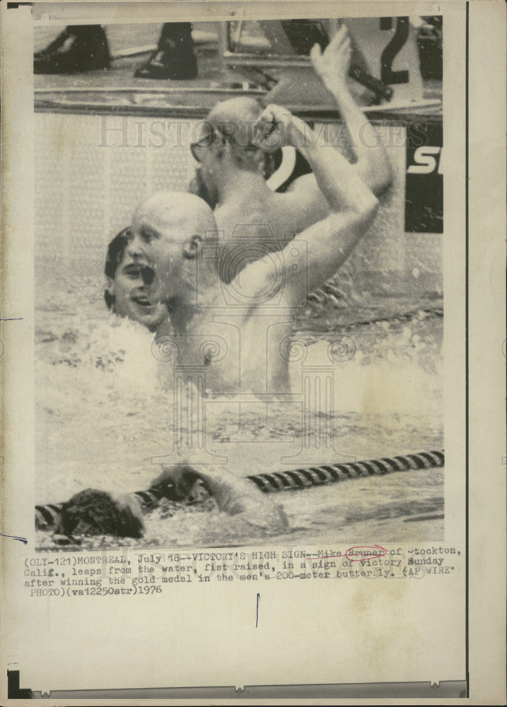 1976 Press Photo Mike Bruner Stockton Gold Medal Swimming - Historic Images