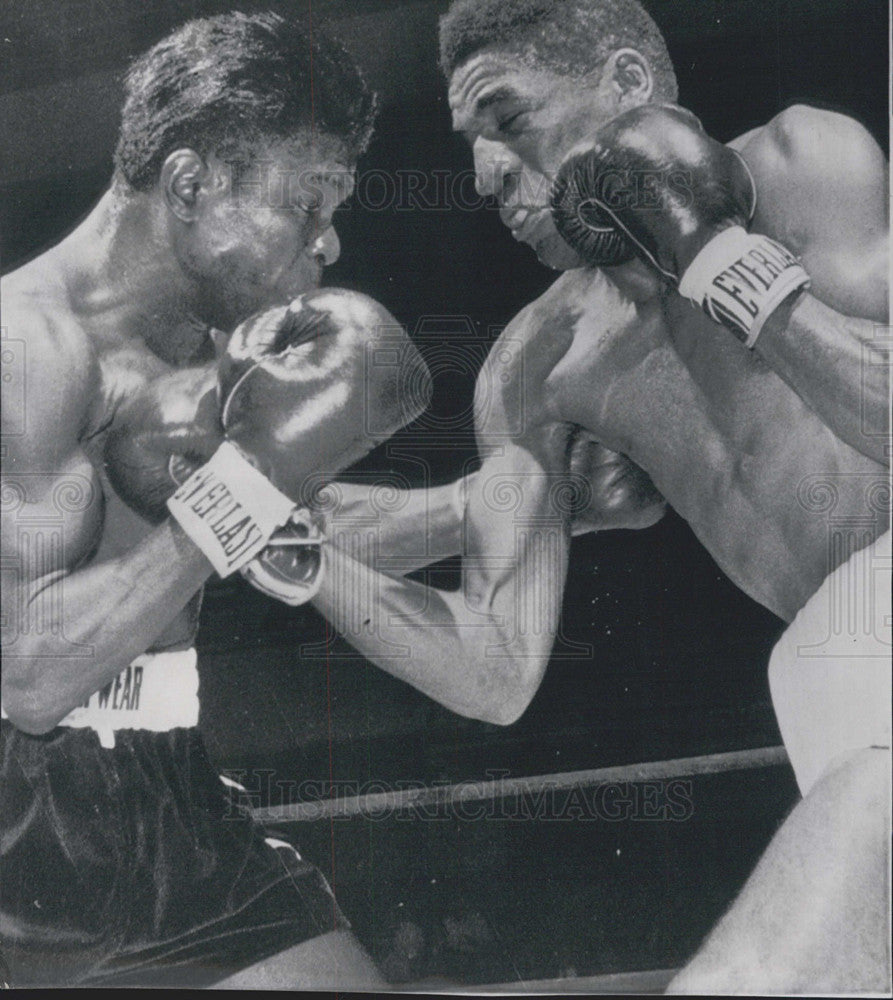 1963 Press Photo Cuban boxer Luis Rodriguez vs Emile Griffith - Historic Images
