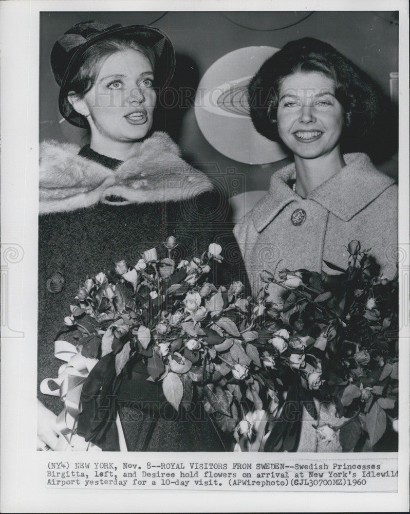 1960 Press Photo Swedish Princesses Brigitta and Desiree visiting New York - Historic Images