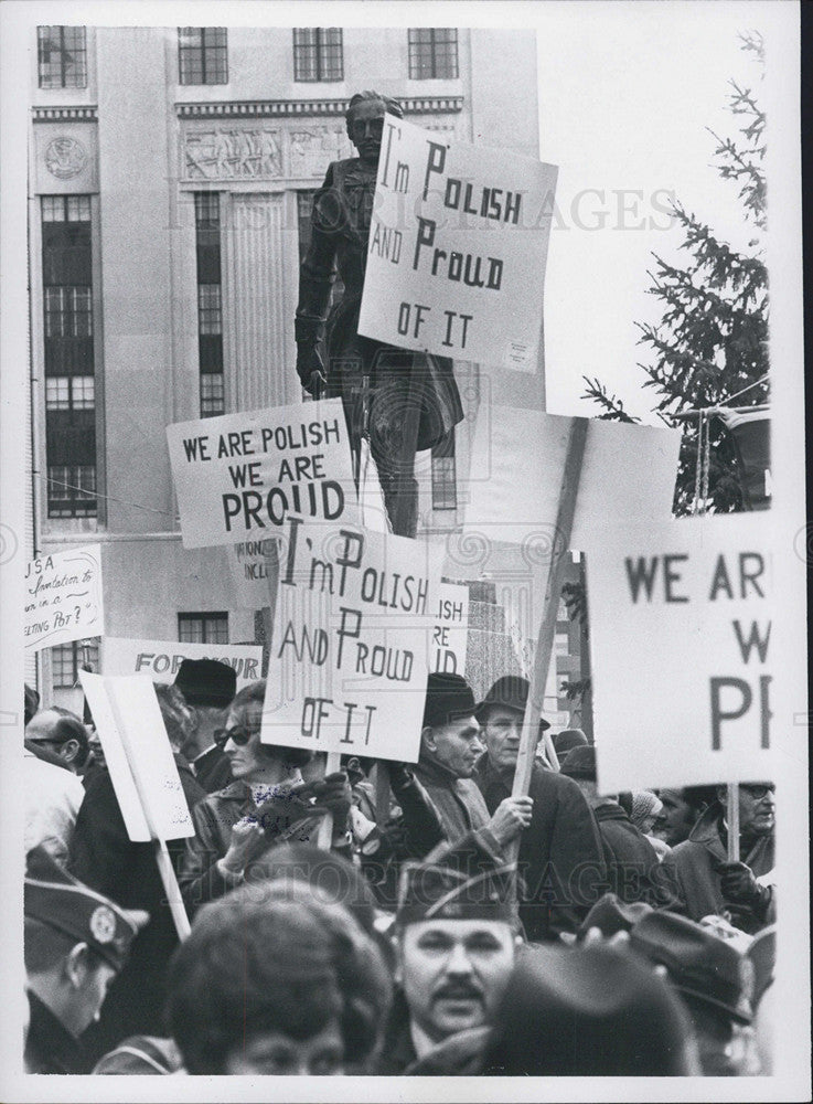 1970 Press Photo Polish Demonstration, Detroit - Historic Images