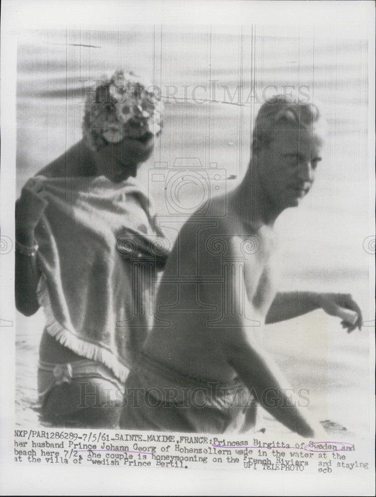 1961 Press Photo Princess Birgitta of Sweden &amp; Prince Johann Georg - Historic Images