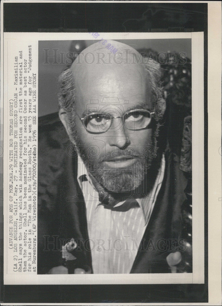 1976 Press Photo Maximilian Shell - Historic Images