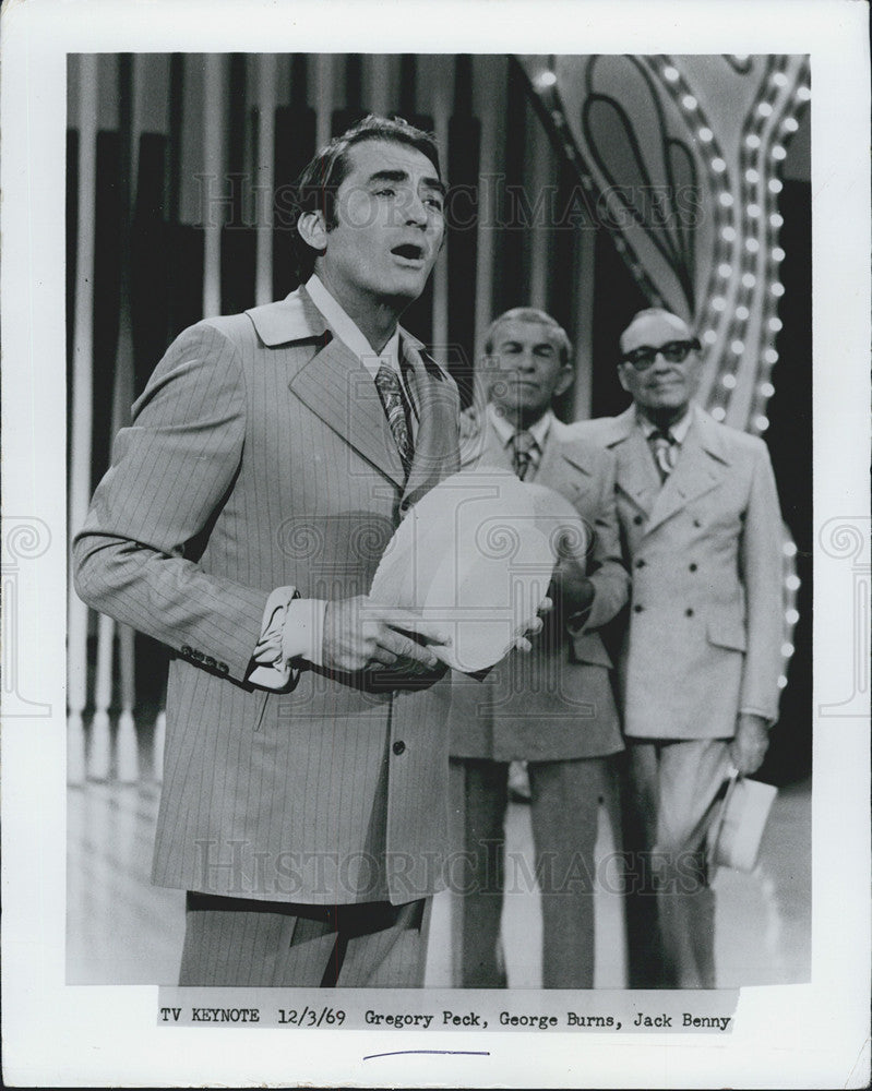 1969 Press Photo Gregory Peck, George Burns, Jack Benny - Historic Images