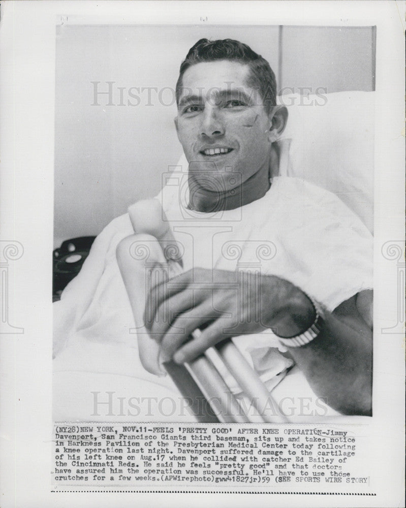 1959 Press Photo Jimmy Davenport San Francisco Giants - Historic Images