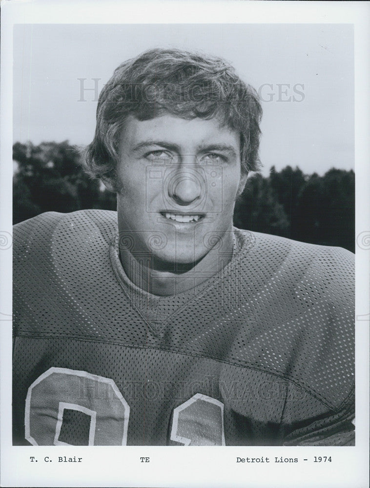 1974 Press Photo T.C. Blair Of Detroit Lions Close-Up - Historic Images