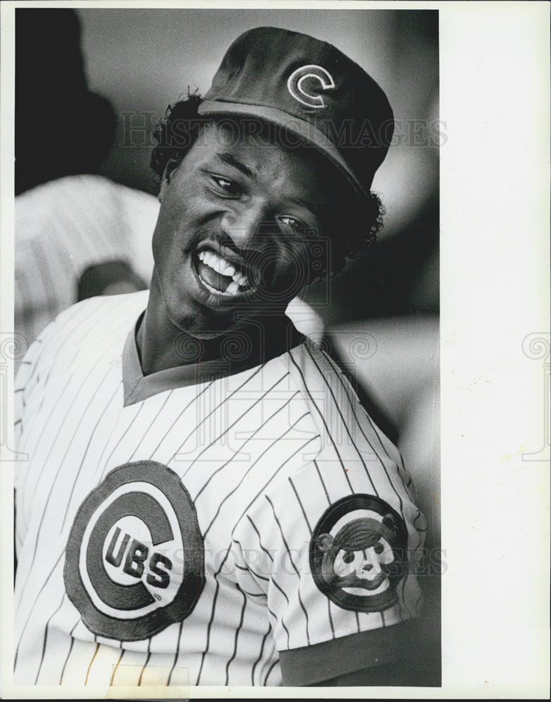 1983 Press Photo Rookie Mel Hall Attends Cubs Vs. Cardinals Game - Historic Images