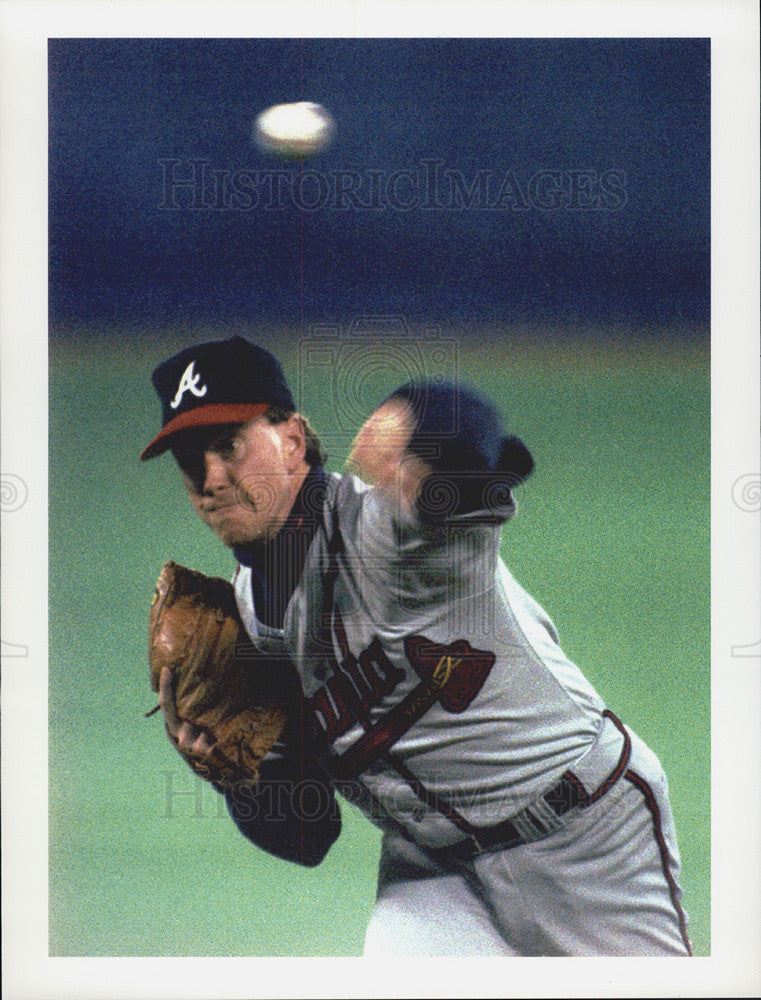 1992 Press Photo Tom Glavine/Atlanta Braves Baseball Pitcher - Historic Images