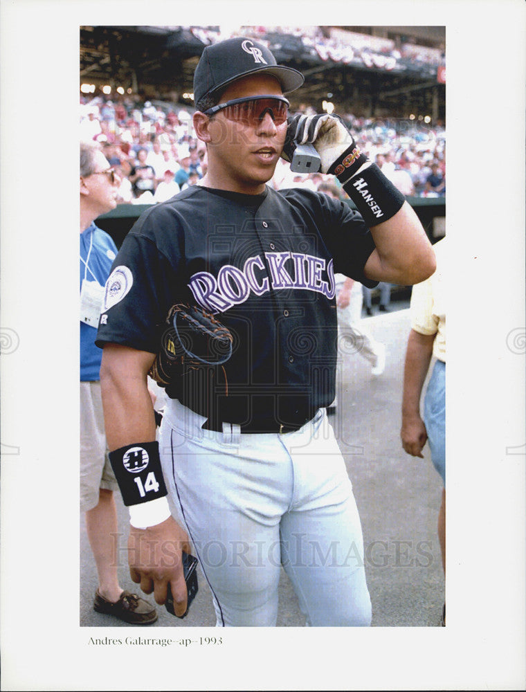 1993 Press Photo of Andres Galarraga of the Colorado Rockies baseball team - Historic Images