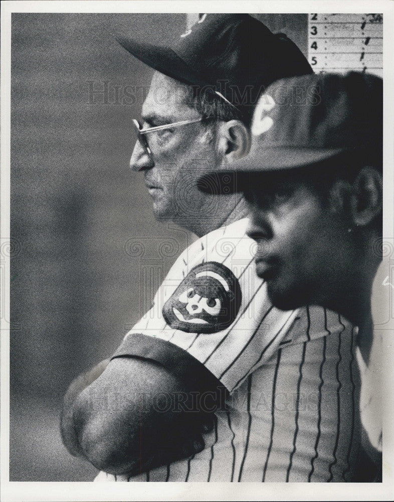 1985 Press Photo Mgr Jim Frey and Cubs starter Steve Trout - Historic Images