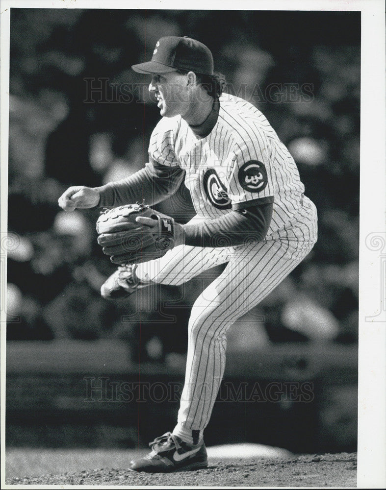 1992  Press Photo Cub Pitcher Mike Morgan Wrigley field Exhibition Game - Historic Images