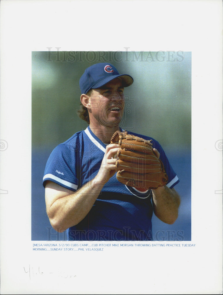 1993 Press Photo Cubs Pitcher Mike Morgan - Historic Images