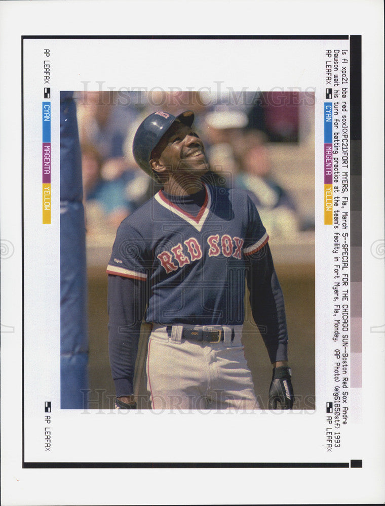 1993 Press Photo Andre Dawson/Boston Red Sox Baseball - Historic Images
