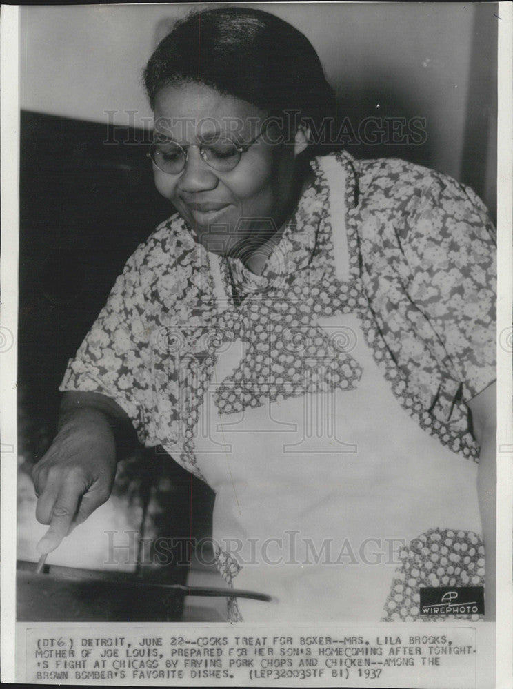 1937 Press Photo Mrs Lila Brooks Mother of Joe Louis Boxer &quot;Brown Bomber&quot; - Historic Images