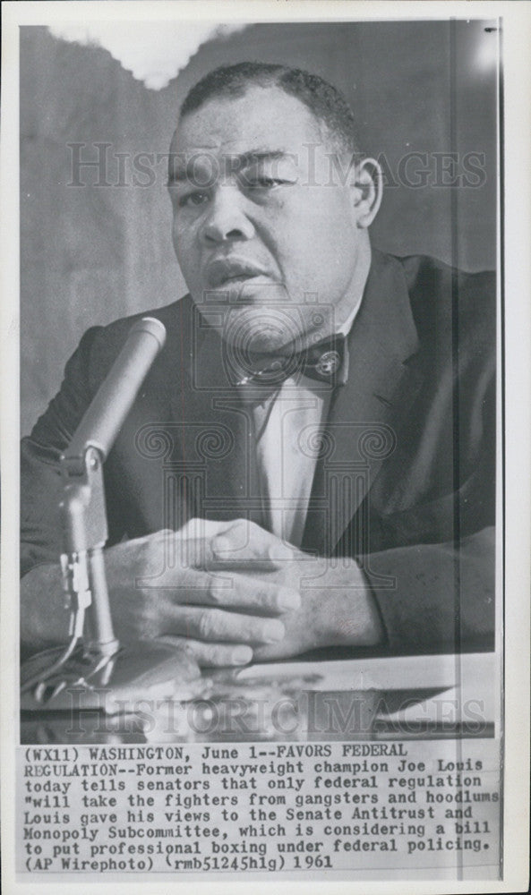 1961 Press Photo Joe Lewis Senate Antitrust Committee - Historic Images