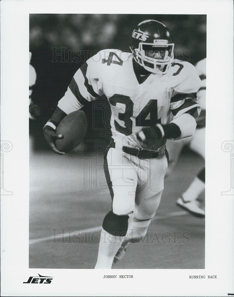 Press Photo Jets Runningback Johnny hector With Ball Running COPY - Historic Images