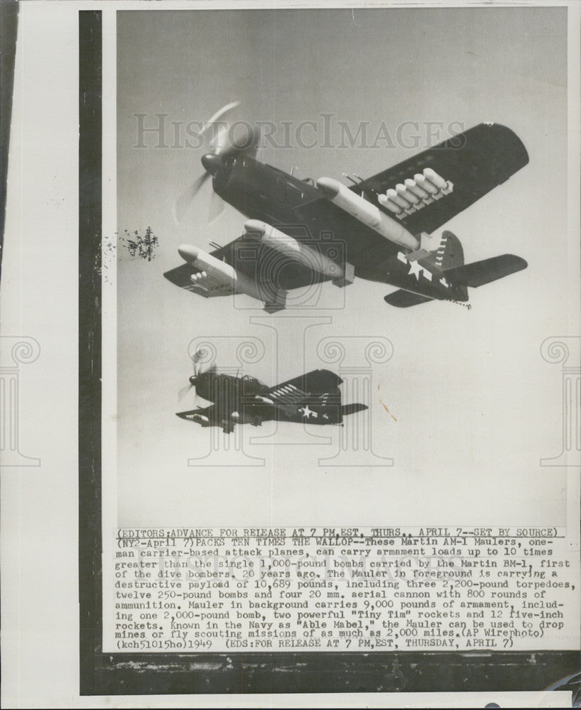 1949 Press Photo Martin AM-1 Mauler planes - Historic Images