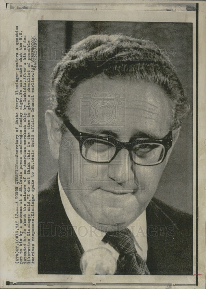 1975 Press Photo Henry Kissinger Secretary State - Historic Images