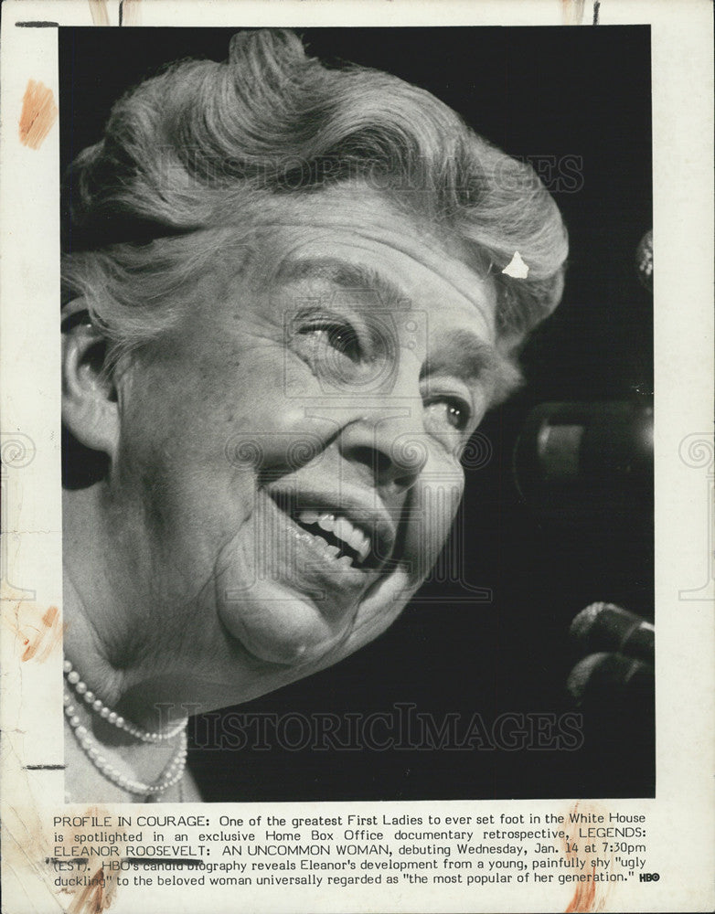 1992 Press Photo Legends: Eleanor Roosevelt: An Uncommon Woman, HBO - Historic Images