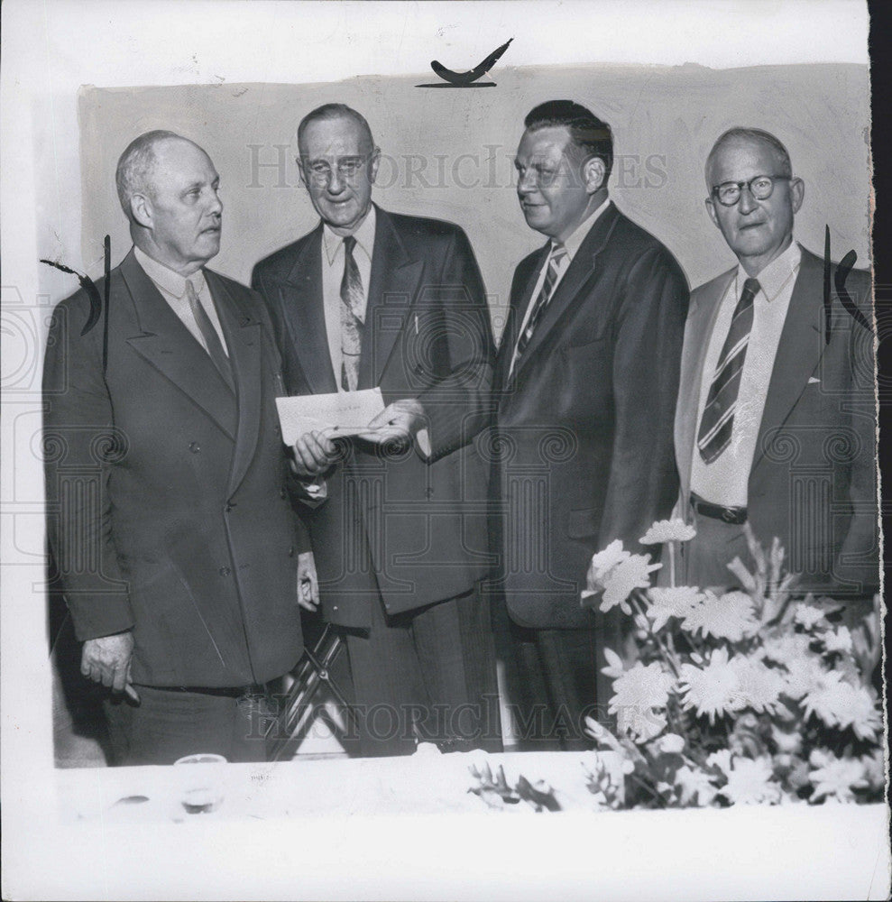 1955 Press Photo AFL-CIO George Meany and Ohio State U Pres HL Bevis - Historic Images