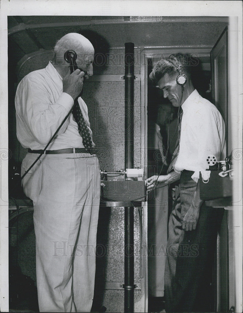 1936 Press Photo C.H. Durkee &amp; Capt. Otho Fulton Transmission by Radio. - Historic Images