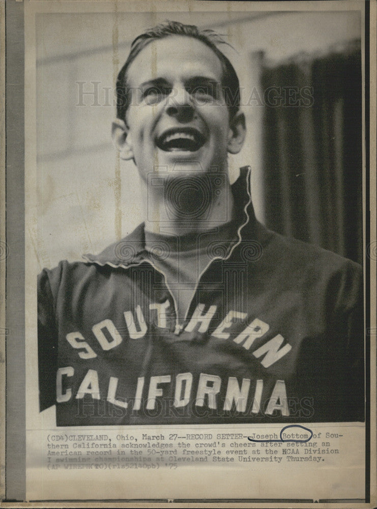 1975 Press Photo Swimmer Joseph Bottom - Historic Images