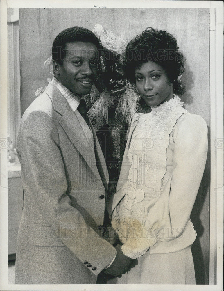 1977 Press Photo Damon Evas Berlinda Tolbert The Jefferson Television show - Historic Images