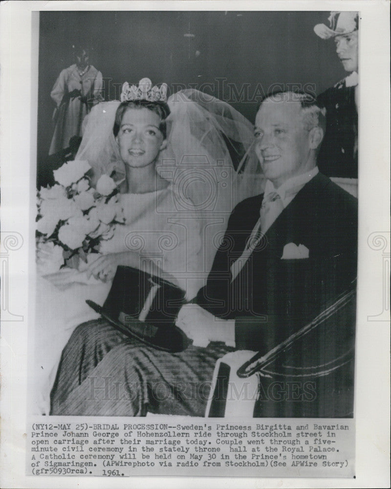 1961 Press Photo Swedish Princess Birgitta And Bavarian Prince Johann George - Historic Images