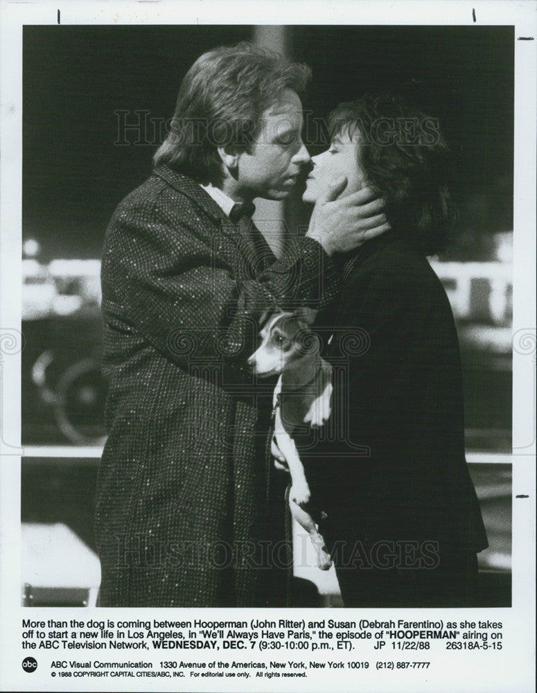 1988 Press Photo Actors John Ritter And Debrah Farentino Starring In &quot;Hooperman&quot; - Historic Images