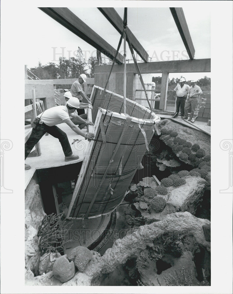 1991 Press Photo Sea World, Florida, Terrors of the Deep Construction - Historic Images