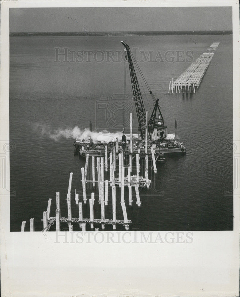 Press Photo 3rd Bay Bridge Construction, St Petersburg, Tampa - Historic Images