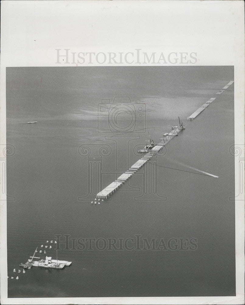 1958 Press Photo 3rd Bay Bridge Construction - Historic Images