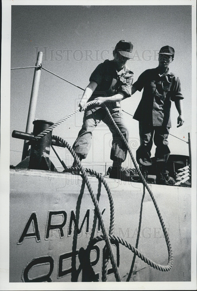 1979 Press Photo US Army Reserve Aboard the Landing Craft - Historic Images