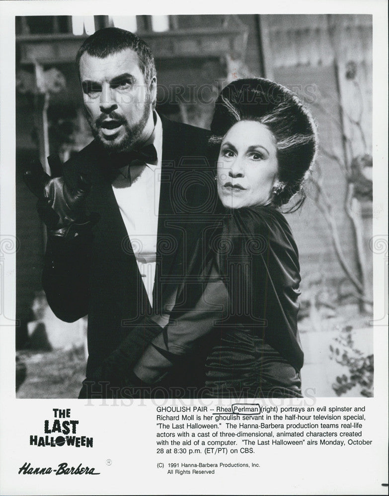 Rhea Perlman, Richard Moll, The Last Halloween 1991 Vintage Press Photo ...