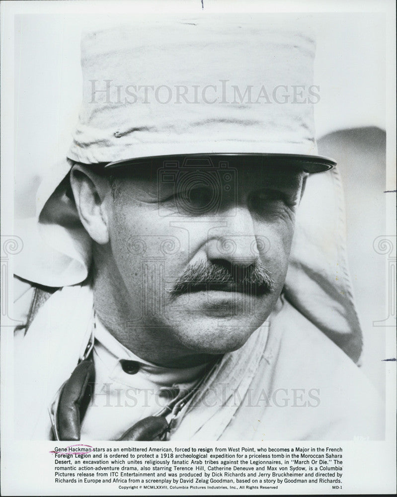 1977 Press Photo Gene Hackman Television Film Actor March Or Die - Historic Images