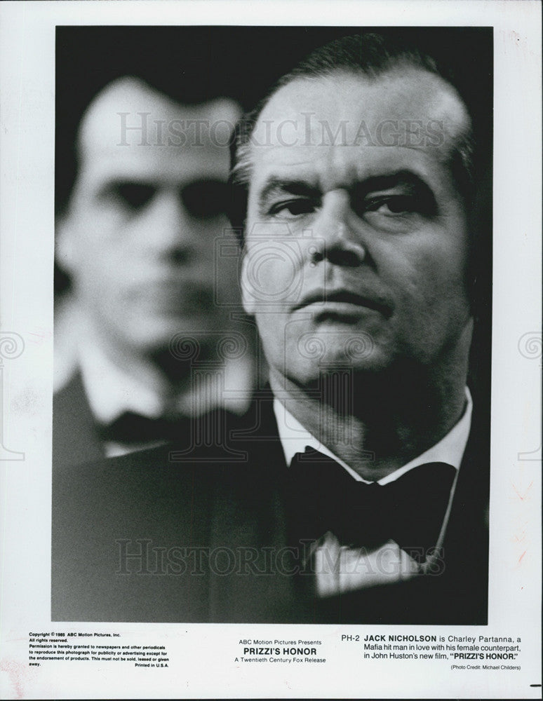 1985 Press Photo Actor Jack Nicholson in Film Prizzi&#39;s Honor - Historic Images