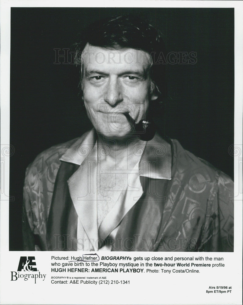 1996 Press Photo Hugh Hefner American Playboy Businessman - Historic Images