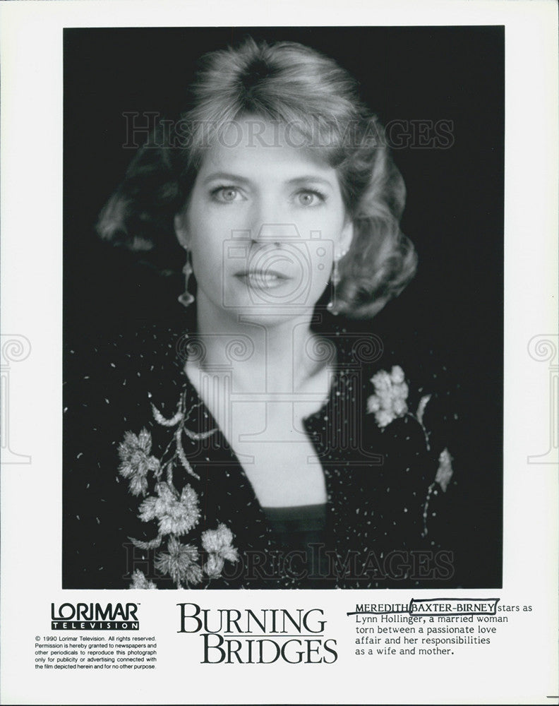 Meredith Baxter Birney Actress Burning Bridges 1990 Vintage Press Photo Print Historic Images