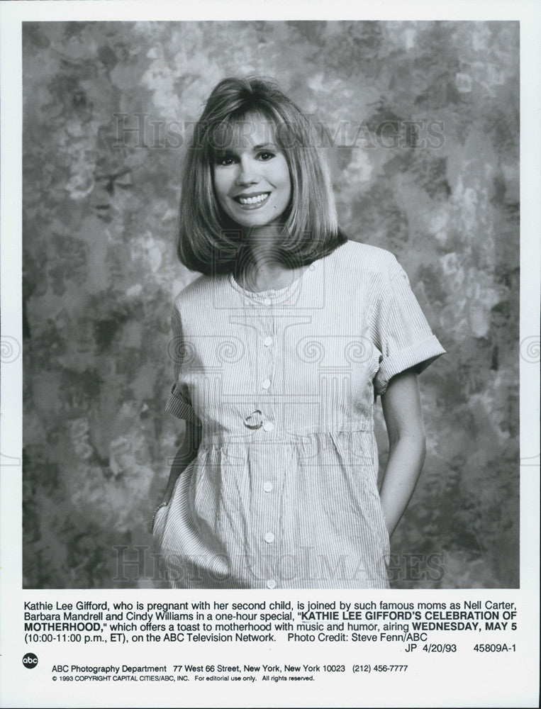 1993 Press Photo Kathie Lee Gifford Actress Celebration Of Motherhood - Historic Images