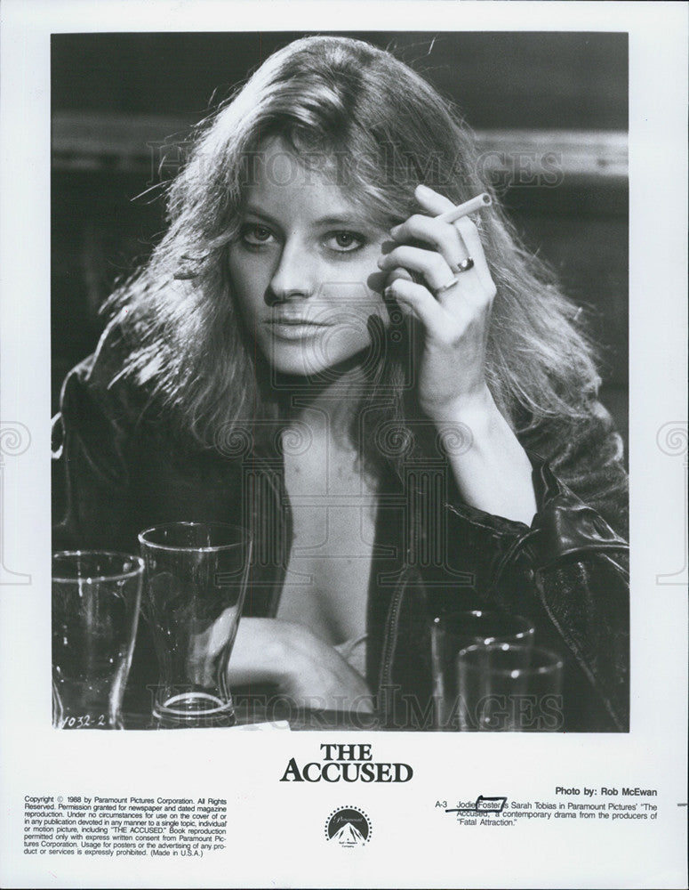 Jodie Foster Actress The Accused 1988 Vintage Press Photo