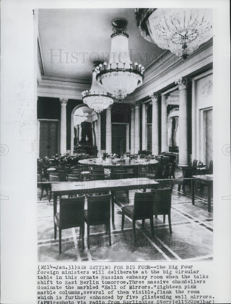 1954 Press Photo The Big Four Foreign Ministers will deliberate at this table - Historic Images