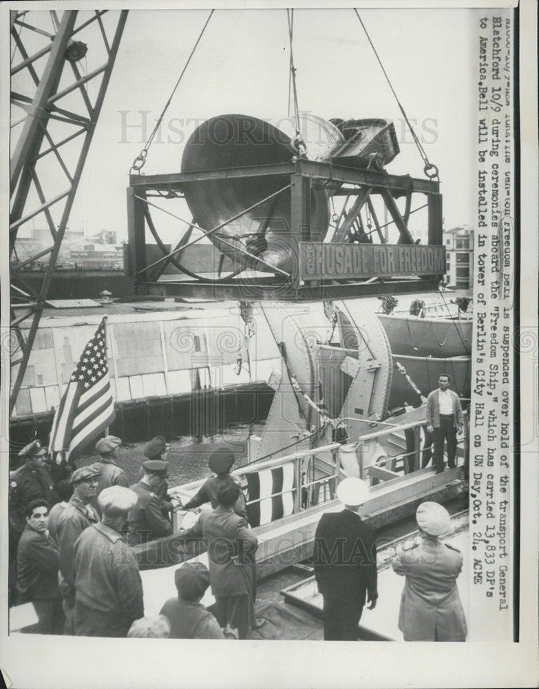 Press Photo General Blatchford during a ceremony aboard the freedom ship - Historic Images