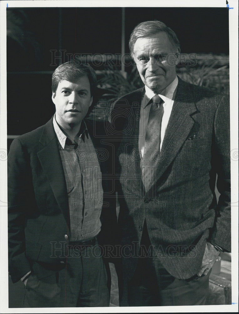 1989 Press Photo Charlton Heston on &quot;Later with Bob Costas&quot; - Historic Images