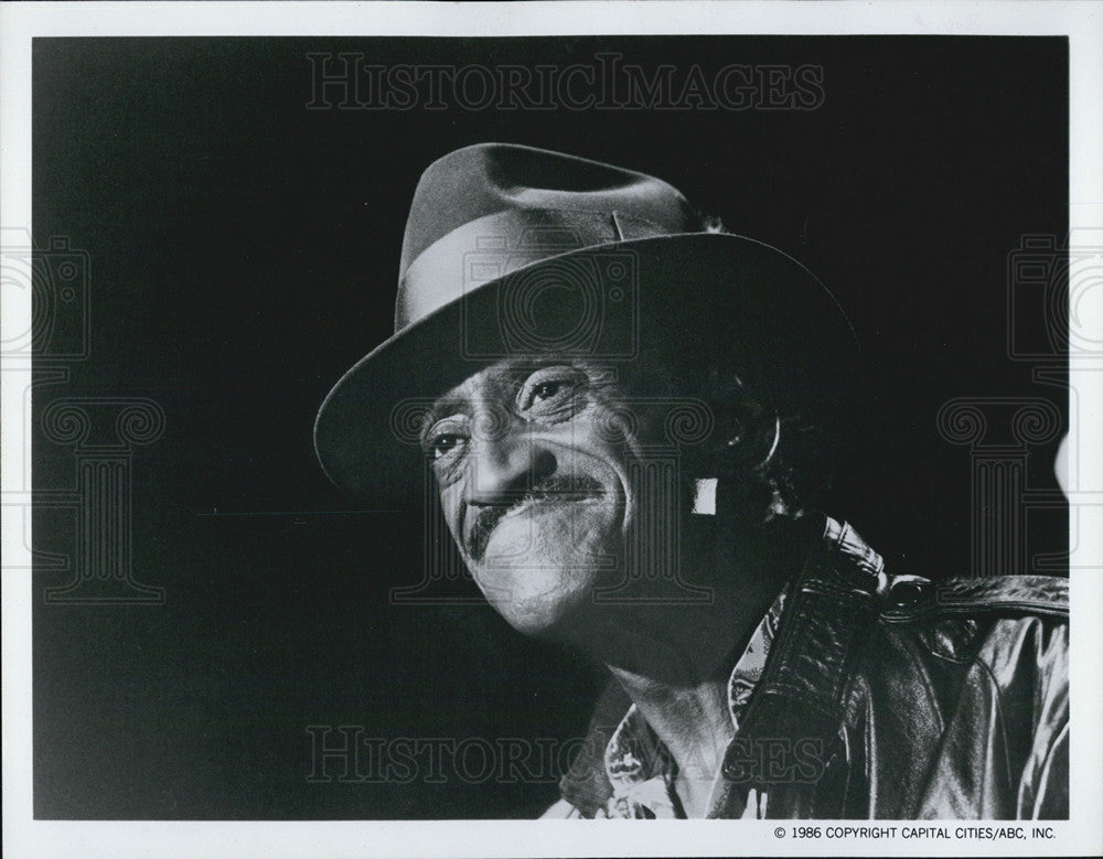 1986 Press Photo Sammy Davis Jr from &quot;Our world&quot; - Historic Images