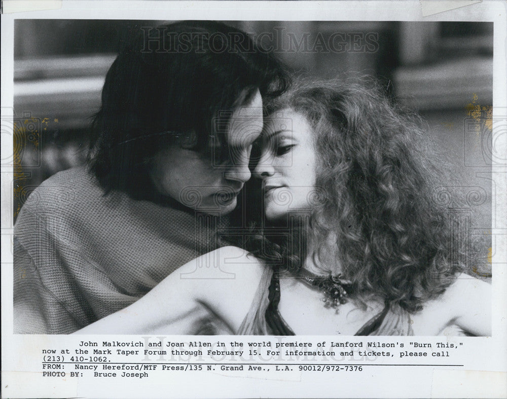 1987 Press Photo John Malkovuch in &quot;Burn This&quot; - Historic Images